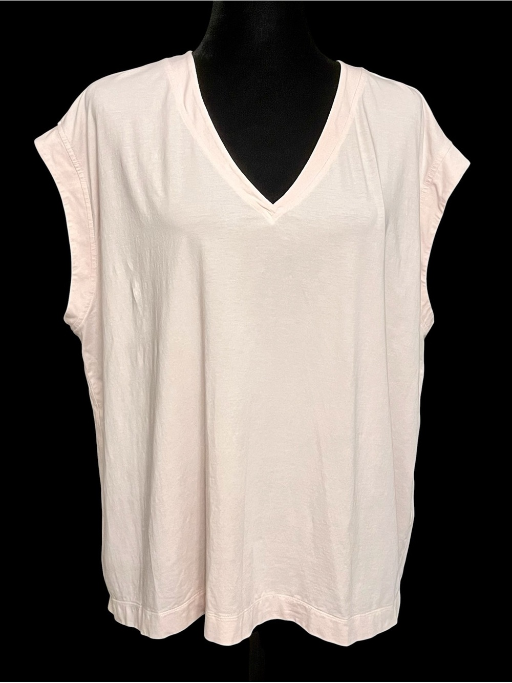 Athleta Light Pink V-Neck Cap Sleeve Tee